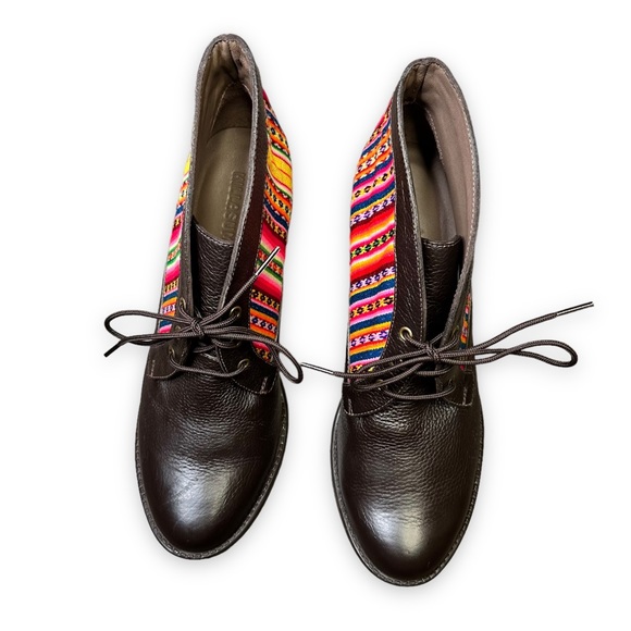 Killasumaq Mister Stenholm Dark Brown Leather Booties Serape Fabric Size EU 39 - Picture 8 of 17